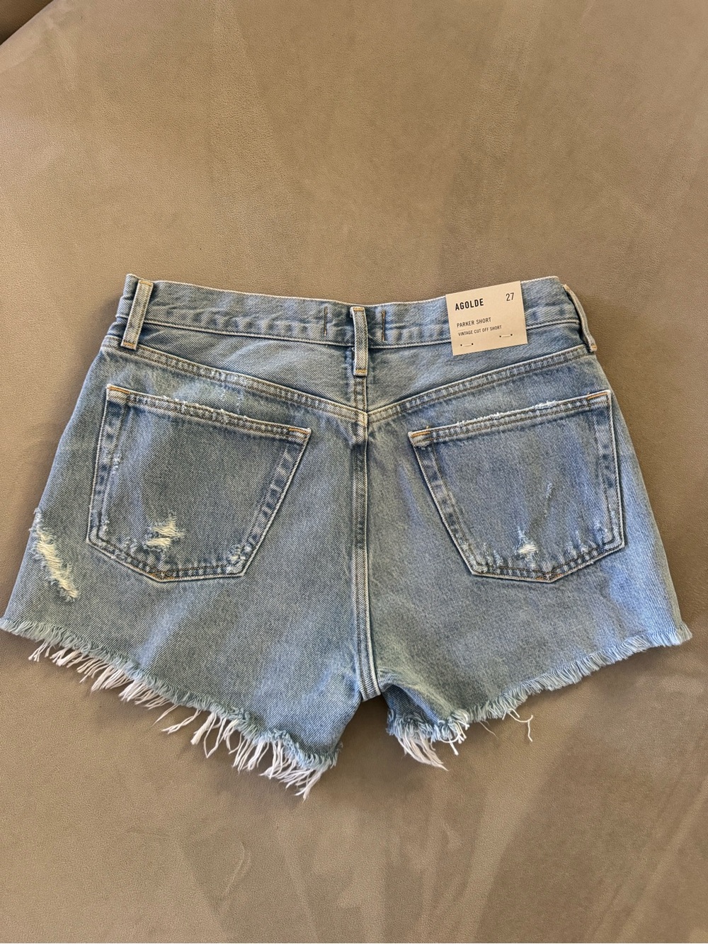 NWT AGOLDE Parker Vintage Cut-Off Denim Jean short in Swapmeet Blue size 27 - Picture 11 of 14